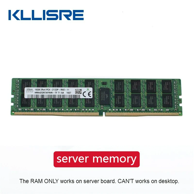 thumbnail image 1 of Memoria RAM DDR4 de 8 GB, 16 GB, 4 GB y 64 GB para servidor Kllisre, 2400 2133 MHz, ECC, REG PC4-2133P, 2400 T, 1 of 5