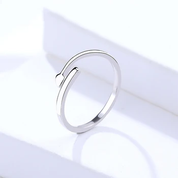 

Genuine S925 sterling silver ring opening adjustable ring simple geometry small fresh fashion ring for romantic engagement