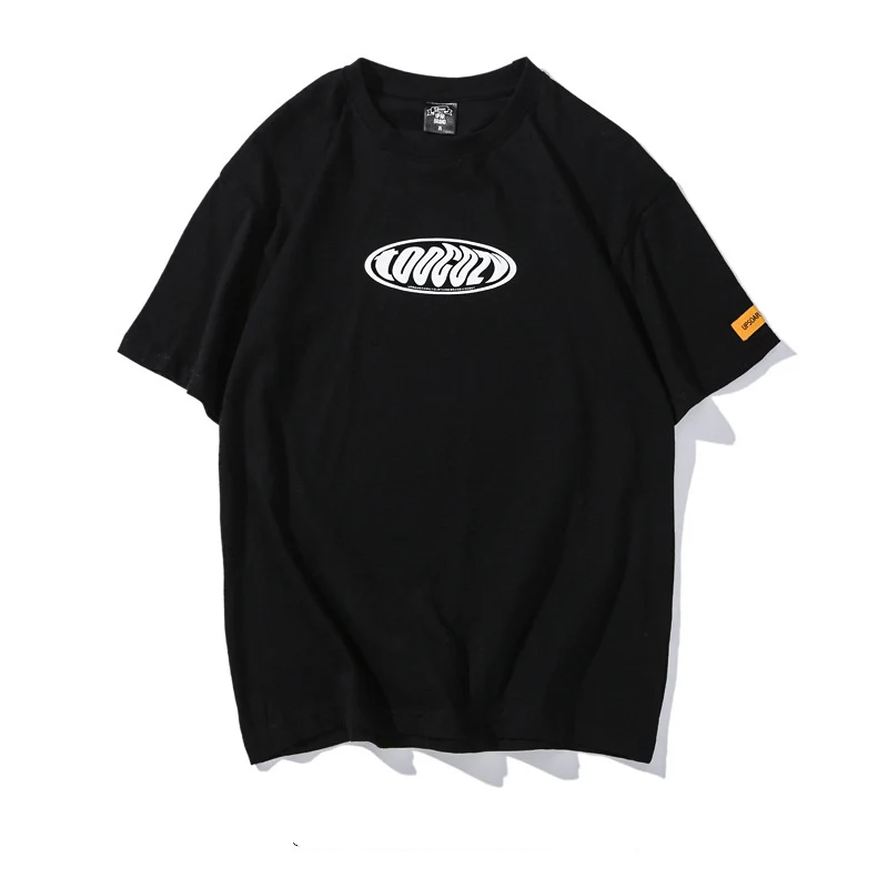 Дворцовая жизнь модный бренд хип хоп мужские футболки с буквенным принтом Летняя мужская футболка Повседневная Уличная Мужская футболка Топ - Цвет: Черный
