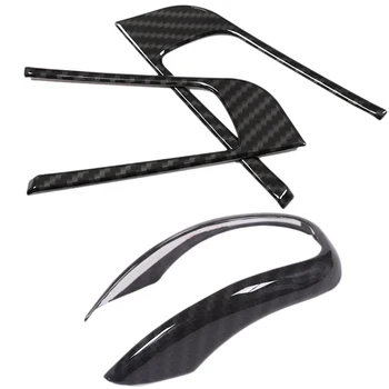 

3 Pcs Carbon Fiber Style Car Trim Accessories for Alfa Romeo Giulia Stelvio: 1 Pcs Abs Plastic Gear Shift Head Cover Trim & 2 Pc