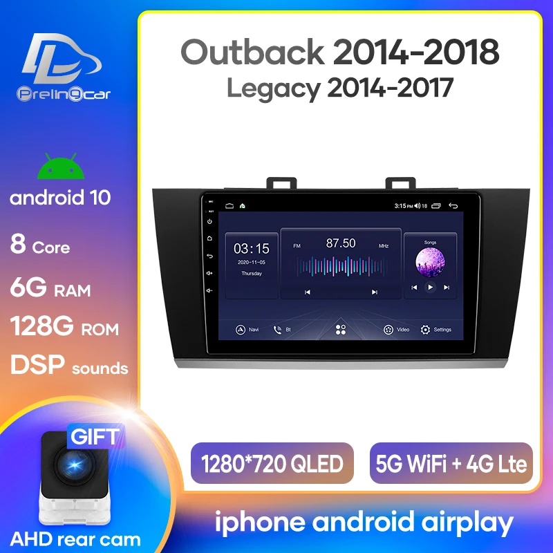 Автомагнитола Prelingcar мультимедийный видеоплеер на Android 10 для Subaru Outback 5 2014-2018 Legacy 6