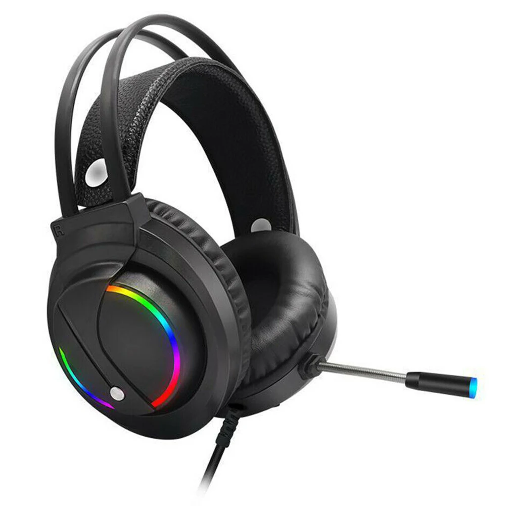 USB Wired Gaming Headphones 7 1 Sound Noise Reduction Earpiece Hanging Ear Gaming Ear phones With Microphone Creative Gift 2020
