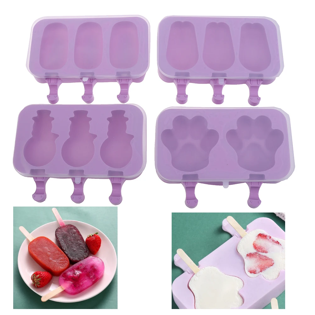 Silicone Ice Cream Mold Popsicle Cartoon Ice Maker Homemade DIY Accessories