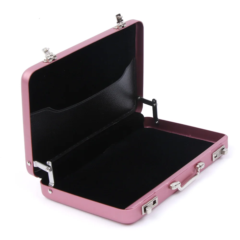 1Pc Aluminum Metal Shell Business ID Credit Card Holder Five Color Optional Mini Cute Suitcase Shape Bank Card Holder Box Case