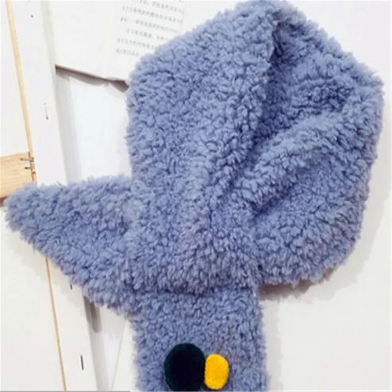 B39-blue Шарф из овечьей шерсти, чистый цвет, для девочек, для маленьких мальчиков, с воротником, теплый, Восточный ворот, Осень-зима, шарф Джокера, для детей, B39 - Цвет: B39-blue