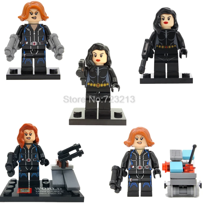 

Single Black Widow the Avengers Super Hero Figure Heroine Natasha Romanoff Building Blocks Set Model Bricks Toy Legoing