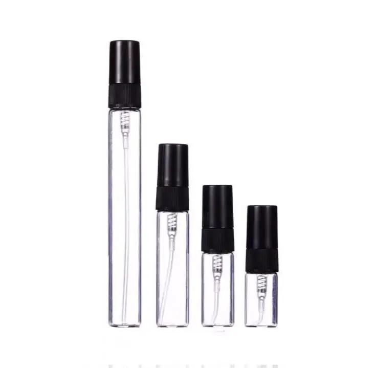 

Fast Delivery 2ml 3ml 5ml 10ml Empty Refilable Spray Bottles With Perfume Atomizer Clear Glass Perfume Sample Vials SN589