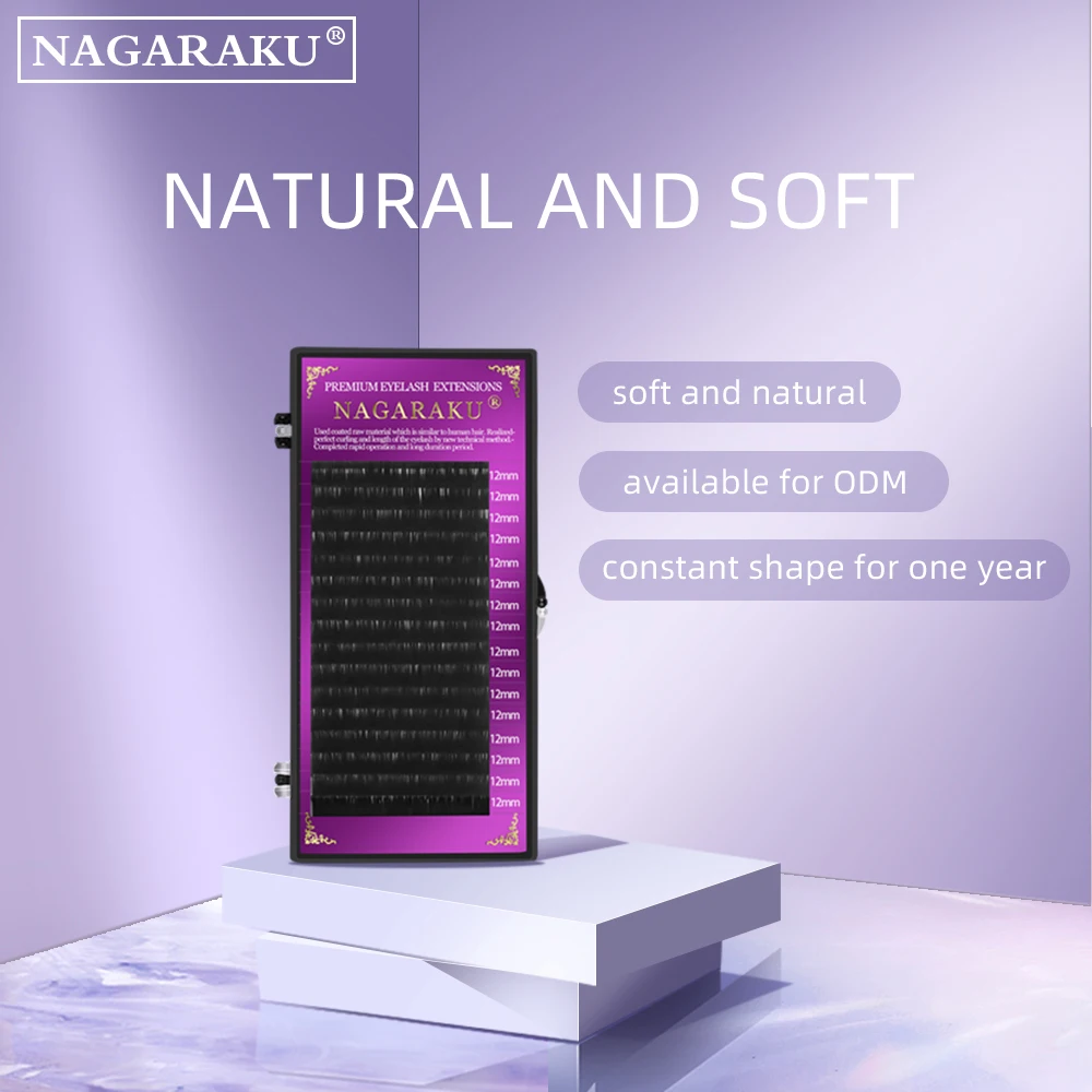 NAGARAKU DD curl volume lash individual eyelash extension lashes soft natural extensions dark black matte | Красота и здоровье