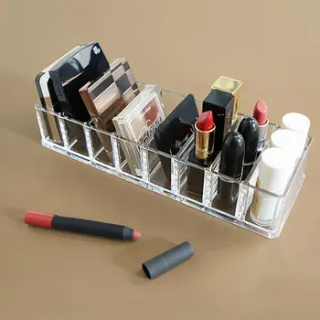 

8 Grids Clear Acrylic Eyeshadow Lipsticks Holder Makeup Brush Organizer