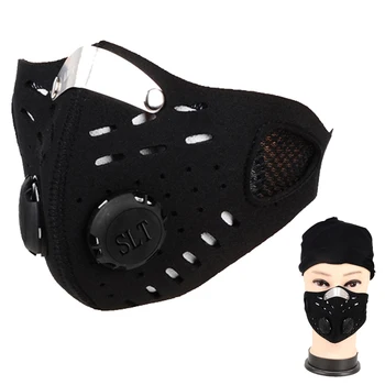 

Cycling Face Mask FilterAnit-fog Activated Carbon Filter Valve PM2.5 Breathable Dustproof Bicycle Respirator Sports Mask