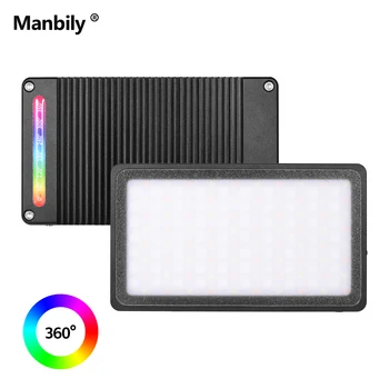 

Manbily Photography Pocket RGB LED Video Light Fill Light Dimmable 2500-8500K CRI96+ Battery for Live Streaming Interview Vlog