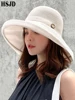 Women Summer Foldable Anti-UV Beach hat Solid Color Net Mesh Large Wide Brim Sun Hat Lady's Cloth Sunscreen Cap 2022 Female Cap ► Photo 1/6