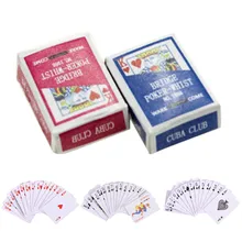 

1Set 1:12 Cute Mini Dollhouse Playing Cards Miniature Games Poker Miniature For Dolls Accessory 2Colors