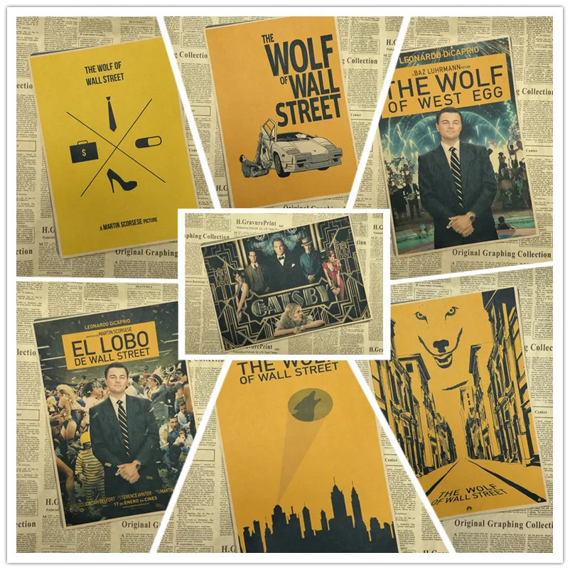 The Wolf of Wall Street крафт-бумага печать четкое изображение художественная живопись бар