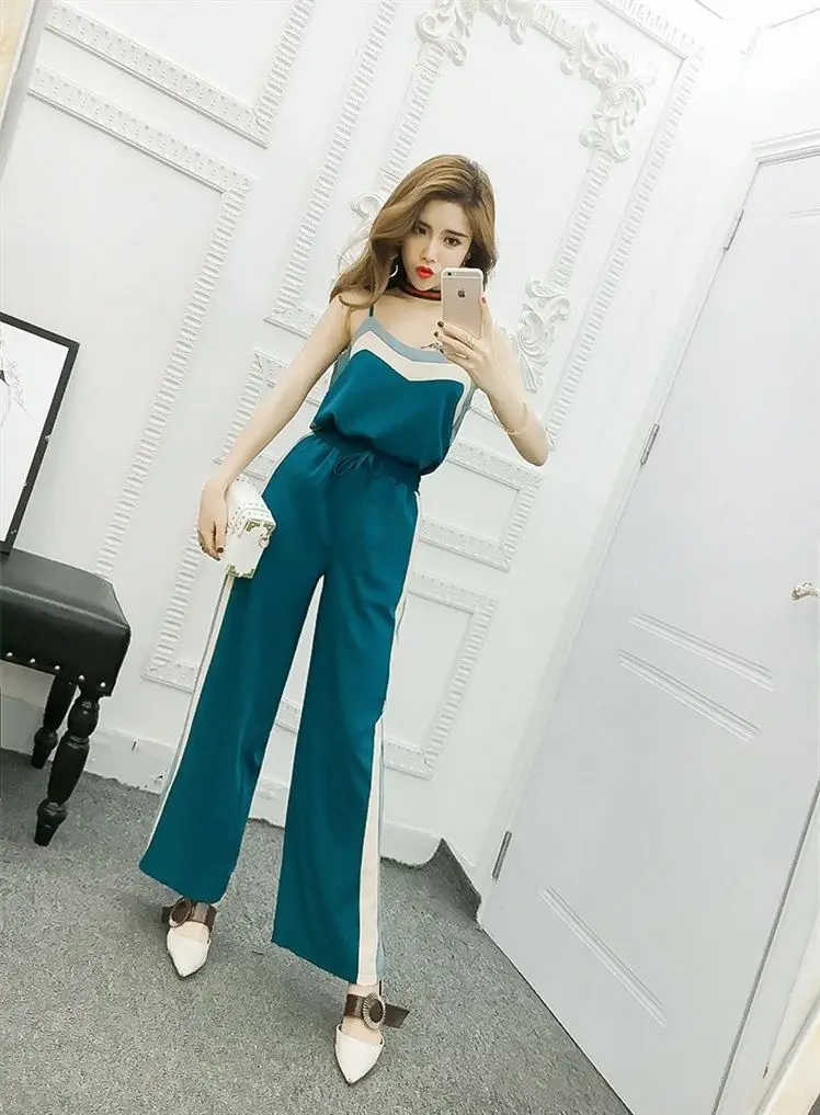 

Summer Wear 2019 New Style Pendant Sense Wide-Leg-Style Set Spring Western Style Online Celebrity Slimming Fashionable Chiffon T