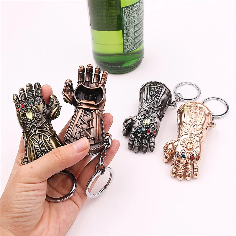 1pcs Hammer Shaped Beer Bottle Opener Portable Keychain Metal Tools Infinity Thanos Gauntlet Soda Glass Caps Remover Openers