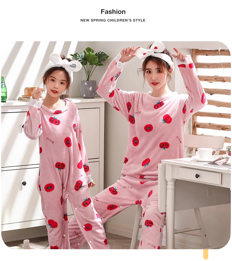 Кигуруми пижамы с единорогом одинаковые Семейные комплекты для мамы и дочки фланелевые комбинезоны с длинными рукавами теплая домашняя одежда