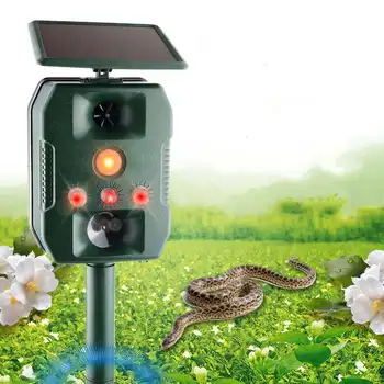 

Solar Powered Animal Repeller Waterproof PIR Sensor Outdoor Garden Anti Cat Dog Snake Ultrasonics Solar Alarm Drive Repeller