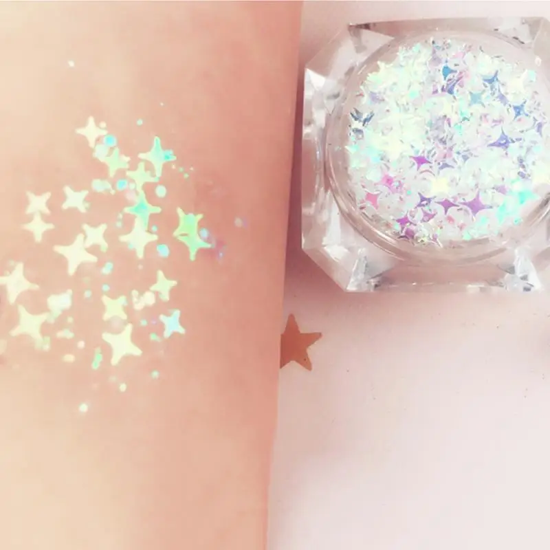 4 цвета пудра с алмазным блеском для теней век макияж флэш хрустальные хлопья