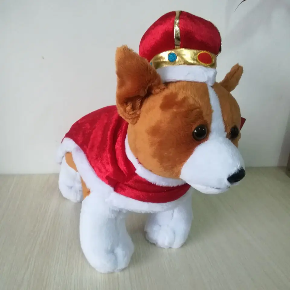 

lovely cartoon dog plush toy about 30cm Crown and Cloak Welsh Corgi soft doll kid's toy birthday gift b1008