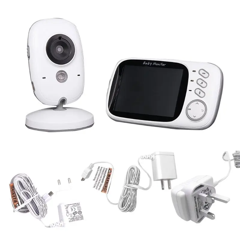 

Baby Video Monitor Camera Wireless Receiver Two-way Intercom Surveillance Music Player 3.2" LCD Screen Night Vision D08B