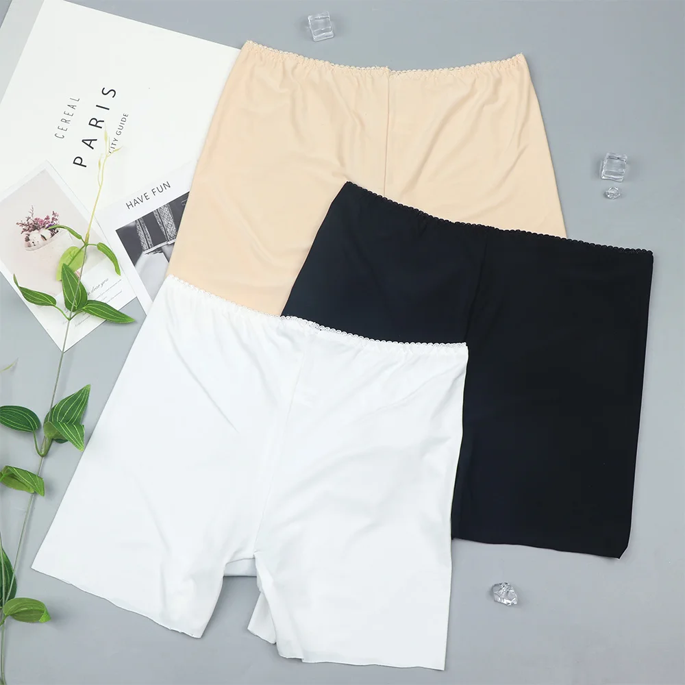 Женские шелковые Безшовные Бесшовные штаны с средней талией дышащие шорты трусы