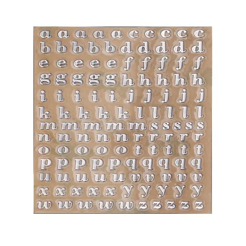 KINBOM 18 Vellen Kleine Gouden Letterstickers, Alfabet Metalen Harsnummerstickers voor Scrapbooking, Nail Art, Plakboek, Met Schaar