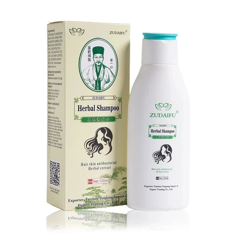 1PCS 120ml Zudaifu Hair Shampoo Growth Herbal Serum Repair Shampoo Ginseng Keratin Hair Treatment Care
