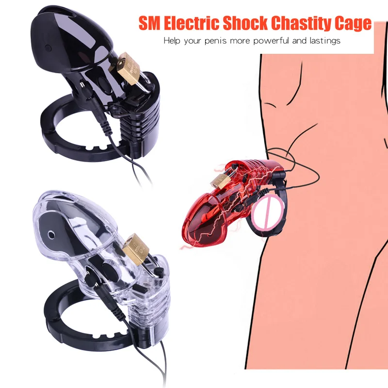 BDSM Electro Shock CB6000 Male Chastity Cock Cage Sex Ball Stretcher Electric Stimulator Penis Lock Ring Gay Masturbation Tools