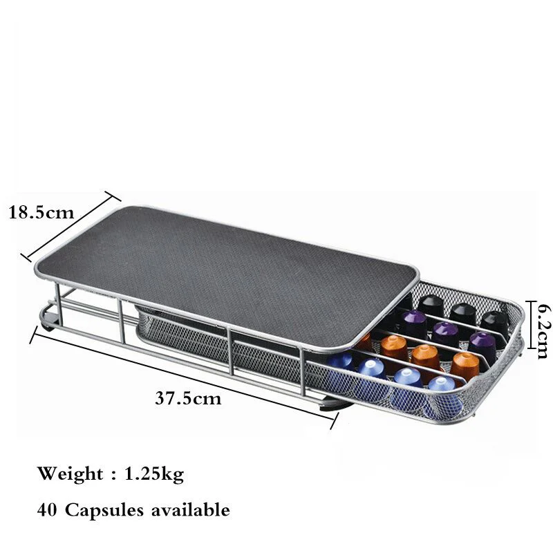 US $26.59 Duolvqi Coffee Pod Holder Storage Drawer Coffee Capsules Organizer For 40pcs Nespresso Capsules