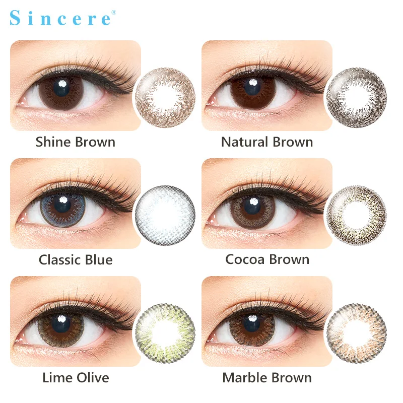 2lenses/pair Eye Lens Colored Contact Lenses Natural Looking Eye Monthly throw contact lenses for eyes used for 30days