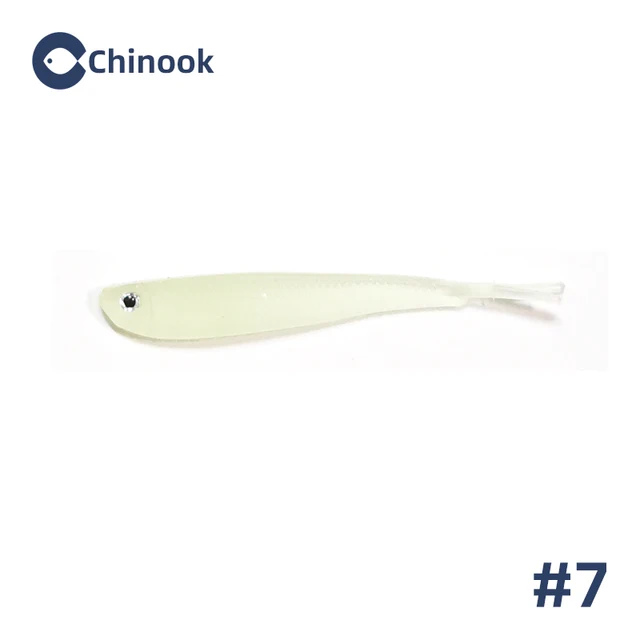 Chinook 5pcs Soft Bait Soft Fish Fork Tail with or without Hook Fish Artificial Silicone Fish Bait Fishing Tackle 7