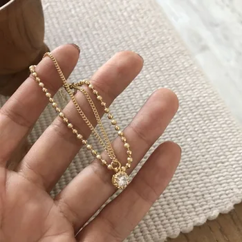 

Double Bracelet Women Gold Chain Bracelet For Women Crystal Wedding Jewelry Ladies Charm Wrist Bracelet Vintage Wholesale Price