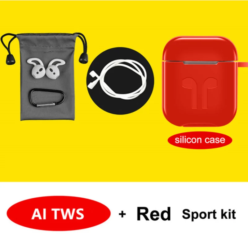 With Red Kits Супер AI TWS Aire2 Bluetooth 5,0 auriculares con cambio de nombre auriculares posicionamiento en detección de oido auriculares i - Цвет: With Red Kits