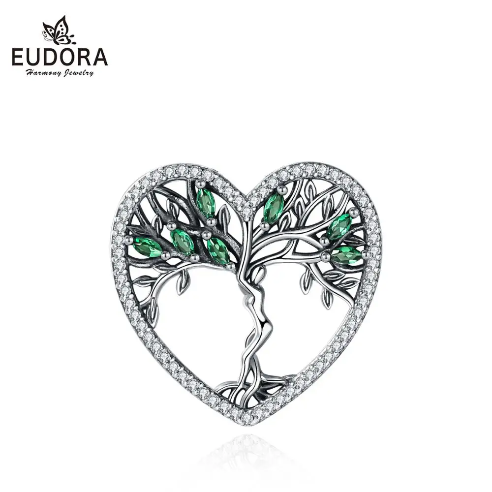 Set 1-only pendant Юдора 925 пробы Серебряное Древо жизни подвеска прозрачный зеленый CZ ожерелье s независимая свобода ожерелье богини женские ювелирные изделия D497 - Окраска металла: Set 1-only pendant