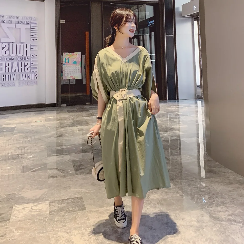 

Fashionable INS Platycodon Grandiflorum Skirt Women's 2019 Summer New Style Retro Laziness-Style with Belt Waist Hugging Slimmin