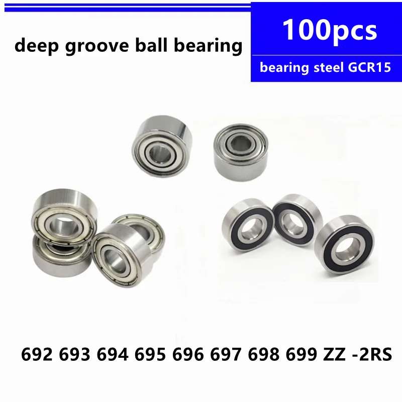 Rolamento de Esferas Profundo do Sulco Rolamento Diminuto 692 693 694 695 696 697 698 699 zz 2rs 692zz 693zz 694zz 695zz 696zz 696zz 100 Peças