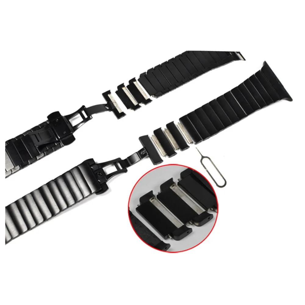 Ремешок из нержавеющей стали для Apple Watch, ремешок для Apple Watch 5, 4, 3, ремешок 44 мм/40 мм, iWatch 42 мм, 38 мм, роскошный ремешок для браслета