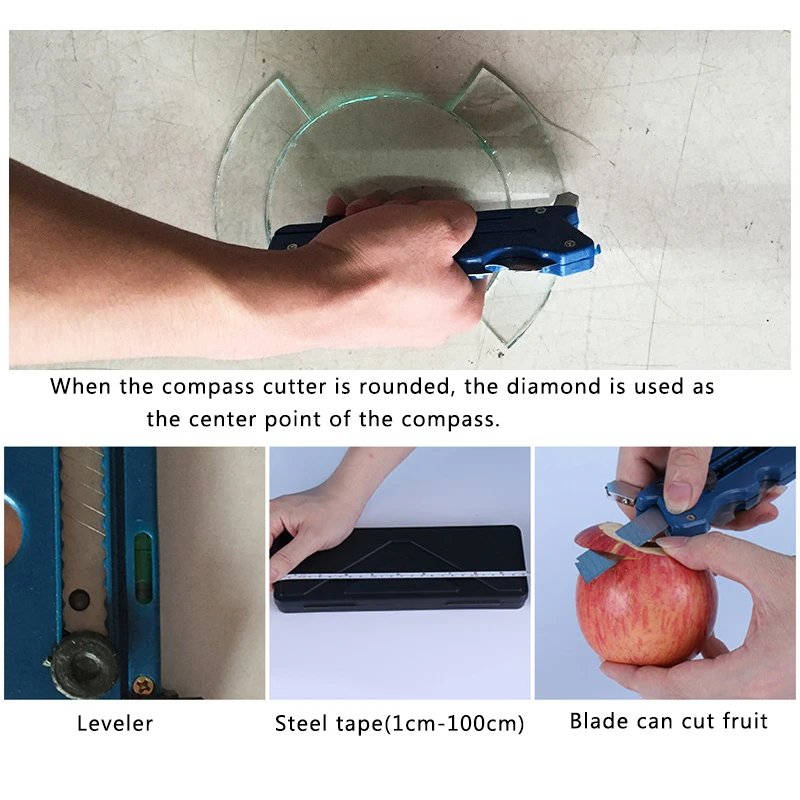 Professiona tile cutter Glass Cutter Six Wheel Metal Cutting Kit Tool Multifunction Tile plastic cutter Hot Sale Dropshipping