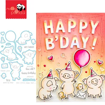 

Pig Day Metal Cutting Dies and Stamps Stencil for DIY Scrapbooking Embossing Photo Album Decoration Card Craft Die Cut