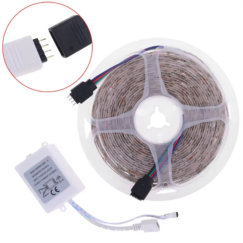 

Multicolor Waterproof 5m 300 LED 3528 SMD RGB Strip Light 44 Key Remote DC 12V R2JB