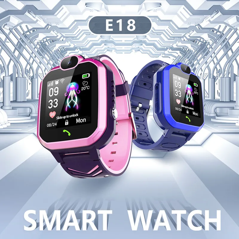 Children Tracker Smart Watch Waterproof IP67 LBS position SOS call Wristwatch Camera IOS Android Phone Smart Kids Clock Gift E18 afbeelding