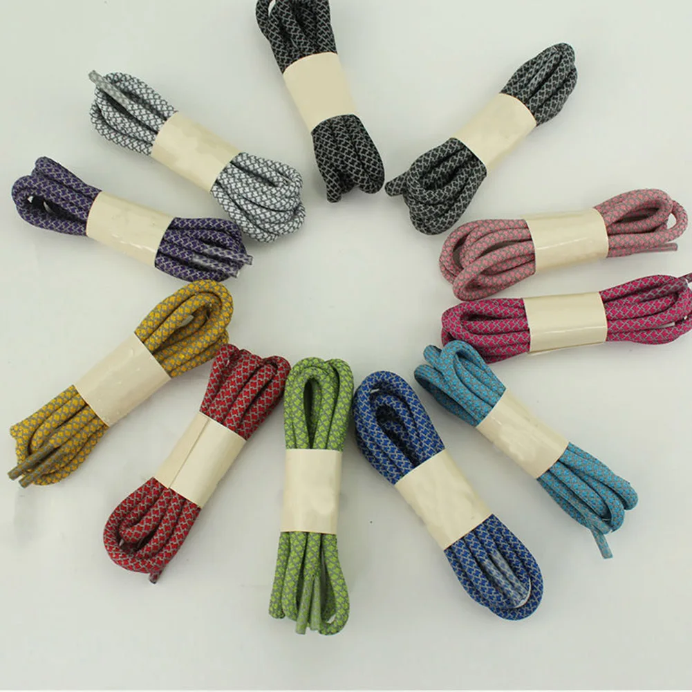 3M Reflective Round Rope Shoe Laces Sports Night Walk Running Shoestrings Adjustable For Boots 350 750 Basketball