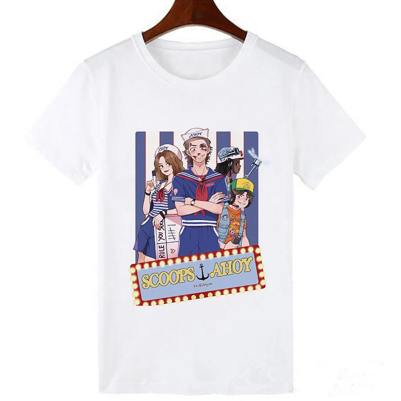 Необычная Женская футболка «странные вещи 3», забавная женская футболка, одиннадцать футболок, модная женская футболка в стиле Харадзюку с коротким рукавом и принтом из фильма ulzzang - Цвет: 19bk1842-white