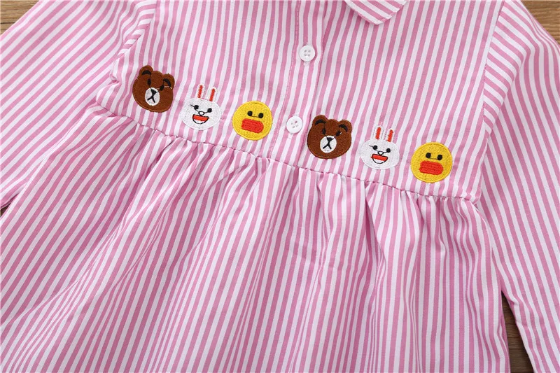 LOOZYKIT рубашки с длинными рукавами; сезон весна-осень; топы для девочек; детская рубашка в полоску с героями мультфильмов; футболка принцессы; модные топы; детская одежда