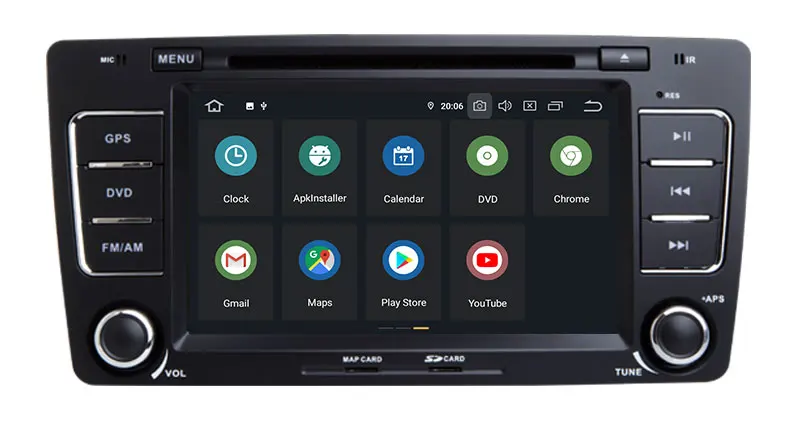 Excellent 7 Inch Android 9.0 Octa Core Car DVD Player For SKODA/Octavia 2009-2013 Canbus WIFI GPS Navigation BT Radio USB FM Carplay 11