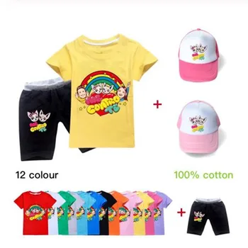 

toddler boys clothing set kids Summer Baby Clothes Set girl casual sport outfit children anime t shirtSuit Cartoon me contro te