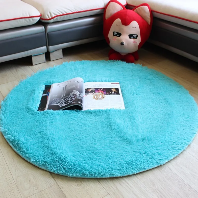 Fluffy Round Rug Carpets for Living Room Decor Faux Fur Rugs Kids Room Long Plush Rugs for Bedroom Shaggy Area Rug Modern Rugs 3