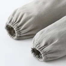 Хлопковые льняные однотонные манжеты для мужчин и женщин, японский стиль, длинная Рабочая защита, противообрастающий толстый рукав, длинный рукав