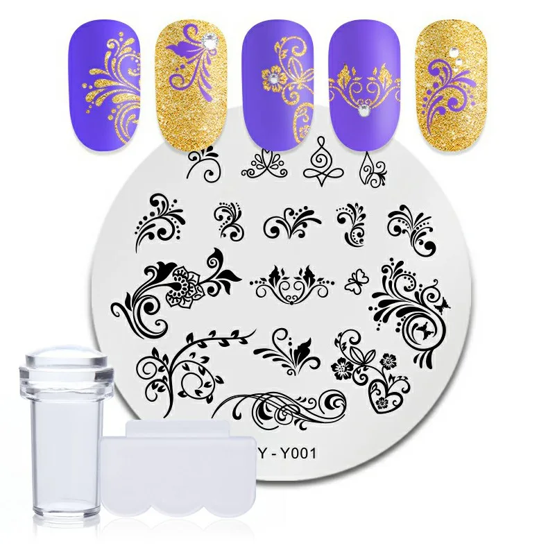 PICT You Christmas Plate Nail Stamping Plates Snowman Santa Claus Nail Art Image Plate Stencil Stainless Steel Nail Design - Цвет: Set1
